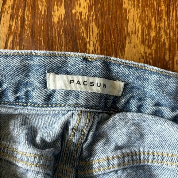 Pacsun high rise straight button fly light wash jeans size 25 100% cotton - Picture 2 of 9